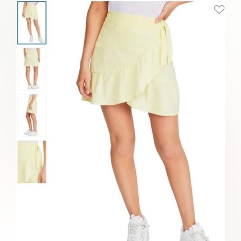 Free People Linen Yellow Wrap Skirt Size 6